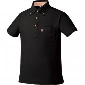 チトセ株式会社-UN-0030-C10 男女兼用ボタンダウンポロシャツ ブラック