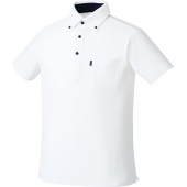 チトセ株式会社-UN-0030-C1 男女兼用ボタンダウンポロシャツ ホワイト