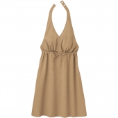 ハネクトーン早川株式会社-WP758-5 ホルターギャザーワンピース カフェオレブラウン