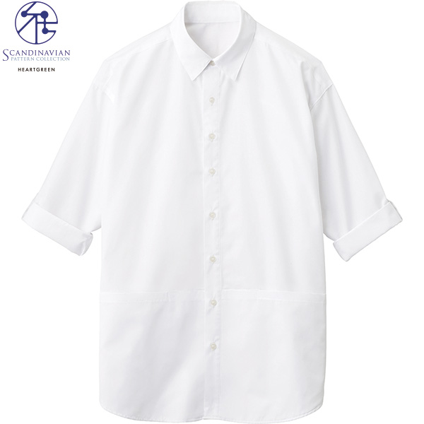 カーシーカシマ株式会社-HSY-014-11 男女兼用ロングシャツ スノーホワイト