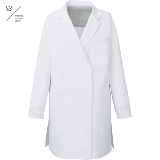 住商モンブラン/uka medical uniform study-UM101-WH 男女兼用長袖ダブルドクターコート ホワイト