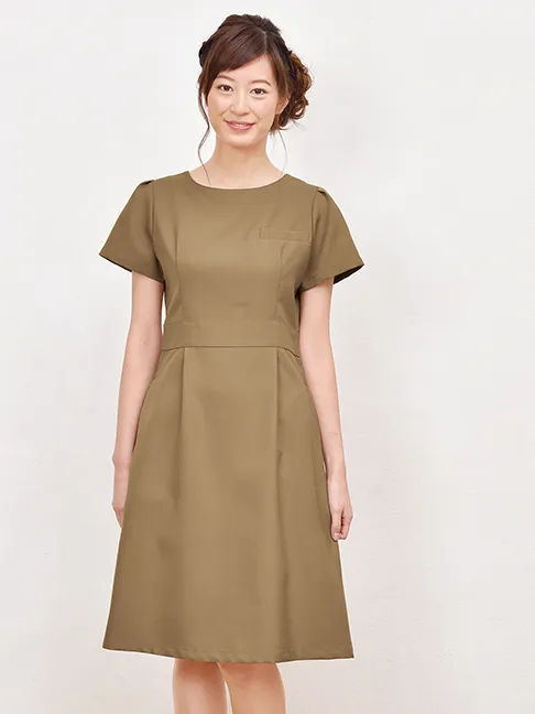 ELEFEE CLASSICAL FEMININE ワンピース E-3136-4 モカブラウン