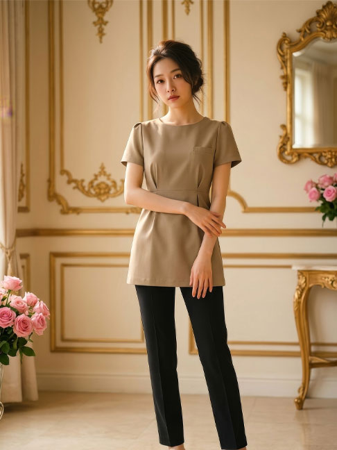 ELEFEE CLASSICAL FEMININE チュニック E-3135-4 モカブラウン